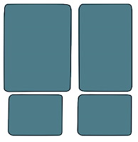 Molded Loop Floor Mats for 1966-1973 Ford Bronco [4-Piece, Medium Blue]
