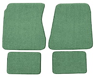 Molded Loop Floor Mats Fits Select 1968-1972 Buick, Chevrolet, Oldsmobile, Pontiac Models [4-Piece, Light Green]