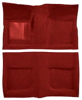 Molded Loop Carpet for 1965-1968 Ford Mustang Coupe [OE-Style Jute Backing, Red]