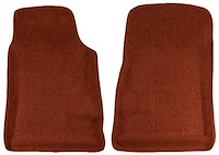 Contour Molded Loop Floor Mats for 1967-1969 Chevrolet Camaro, Ponitac Firebird/Trans Am [2-Piece, Waterproof Backing, Red]