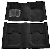 Molded Nylon-Loop Passenger Area Carpet for 1969-1970 Ford Mustang Coupe and Fastback [OE-Style Jute Backing, Black]