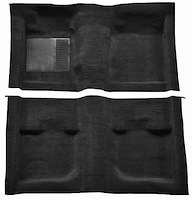 Molded Nylon-Loop Passenger Area Carpet for 1971-1973 Ford Mustang Coupe and Fastback [OE-Style Jute Backing, Black]