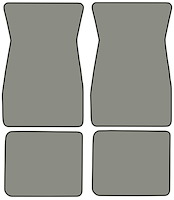 Molded Loop Floor Mats for 1970-1973 Chevrolet Camaro, Ponitac Firebird/Trans Am [4-Piece, Silver]