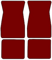 Molded Cut Pile Floor Mats for 1974-1981 Chevrolet Camaro, Ponitac Firebird/Trans Am [4-Piece, Oxblood]