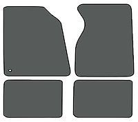 Molded Cut Pile Floor Mats for 1994-2004 Ford Mustang [No Logo, 4-Piece, Ebony]