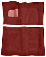 Molded Loop Carpet Fits Select 1973 Buick, Chevrolet, GMC, Oldsmobile, Pontiac A-Body [OE-Style Backing, 4-Speed, Maroon]