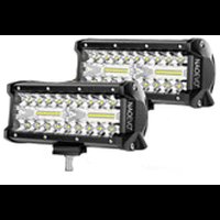 7 in. Dual Row LED Off-Road Lights, 240W, 24,000 Lumens, Pair, Spot/Flood Combo Beam