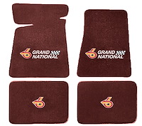 Molded Cut Pile Floor Mats for 1984-1987 Buick Regal Grand National [4-Piece, W/Grand National Logo, Claret/Oxblood]