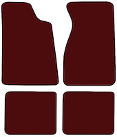 Molded Cut Pile Floor Mats for 1979-1993 Ford Mustang [4-Piece, Maroon]