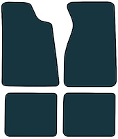 Molded Cut Pile Floor Mats for 1979-1993 Ford Mustang [4-Piece, Regatta Blue]
