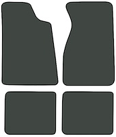 Molded Cut Pile Floor Mats for 1979-1993 Ford Mustang [4-Piece, Gray]