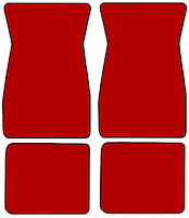 Molded Loop Floor Mats for 1964-1968 Ford Mustang [4-Piece, Red]