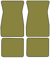 Molded Loop Floor Mats for 1964-1968 Ford Mustang [4-Piece, Ivy Gold]