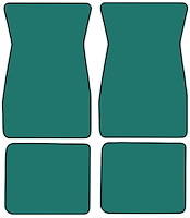 Molded Loop Floor Mats for 1964-1968 Ford Mustang [4-Piece, Aqua]