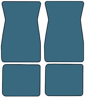 Molded Loop Floor Mats for 1964-1968 Ford Mustang [4-Piece, Ford Blue]