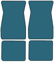 Molded Loop Floor Mats for 1964-1968 Ford Mustang [4-Piece, Medium Blue]