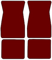 Molded Loop Floor Mats for 1964-1968 Ford Mustang [4-Piece, Maroon]