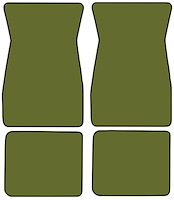 Molded Loop Floor Mats for 1964-1968 Ford Mustang [4-Piece, Moss Green]