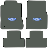Molded Cut Pile Floor Mats for 2005-2009 Ford Mustang [Ford In Oval Logo, 4-Piece, Opal]
