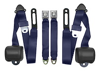 3-Point Retractable Seat Belts for 1973-1987 Chevrolet & GMC Trucks w/Bench Seats [Dark Blue]