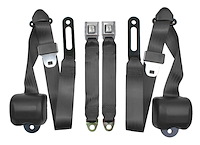3-Point Retractable Seat Belts for 1973-1987 Chevrolet & GMC Trucks w/Bench Seats [Charcoal]