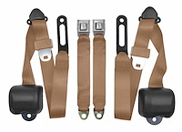 3-Point Retractable Seat Belts for 1973-1987 Chevrolet & GMC Trucks w/Bench Seats [Tan]