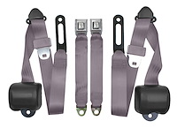 3-Point Retractable Seat Belts for 1973-1987 Chevrolet & GMC Trucks w/Bench Seats [Gray]