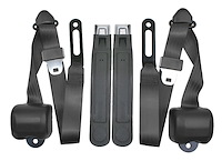 3-Point Retractable Seat Belts for 1973-1987 Chevrolet & GMC Trucks w/Bucket Seats [Charcoal]