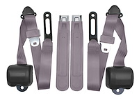 3-Point Retractable Seat Belts for 1973-1987 Chevrolet & GMC Trucks w/Bucket Seats [Gray]