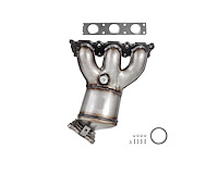 Catalytic Converter Fits 2008-2012 Land Rover LR2, 2007-2010 Volvo S80, 2009-2010 Volvo V70, XC60, XC70 w/3.2L I6 Eng. [Left]