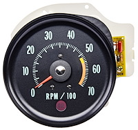 Factory Style Tach, 0-7,000 RPM/5,500 RPM Redline for 1970 Chevrolet Chevelle, El Camino, Monte Carlo w/V8 [In-Dash Mounted]