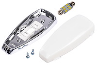 Tear Drop Dome Light Base Kit Fits Select 1960-1970 GM Models, Chrome