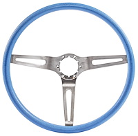 3-Spoke Comfort Grip Steering Wheel Fits Select 1967-1972 Chevrolet Cars & 1960-1975 Chevrolet & GMC Trucks [Blue Grip]