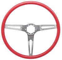 3-Spoke Comfort Grip Steering Wheel Fits Select 1967-1972 Chevrolet Cars & 1960-1975 Chevrolet & GMC Trucks [Red Grip]