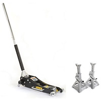 Aluminum Jack & Jack Stands Kit Floor Jack: (555-80006) Professional 2-Ton Low Profile Aluminum Floor Jack Jack Stands: