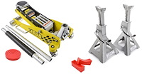 3-Ton Aluminum Floor Jack Kit with 3-Ton Capacity Aluminum Jack Stands & Pads