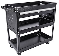 3-Shelf Shop Cart [200 lb. Capacity, Black]