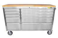 55 in. 10-Drawer Rolling Tool Cabinet [Stainless Steel]