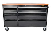 55 in. 10-Drawer Rolling Tool Cabinet [Black Powder-Coated]
