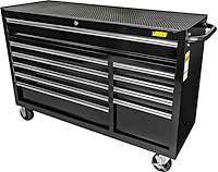 52 in. 10-Drawer Rolling Tool Cabinet [Black Powder-Coated]