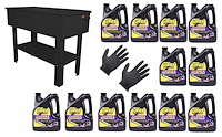 Parts Washer Kit with 12 One Gallon Bottles of Cleaner/Degreaser & X-Large Gloves [40-Gallon Tank]