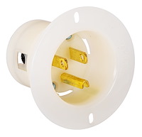110 V Recessed Male Outlet Plug [Surface Mount - No Electrical Box Needed for Mounting]