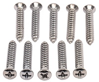 Phillips Oval Head Sheet Metal Screws 8 x 1 in. [Chrome]