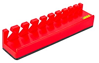10-Piece Magnetic SAE & Metric Wrench Organizer [Red]