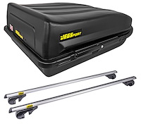 18 Cubic ft. Rooftop Cargo Carrier & 52 in. Roof Rack Cross Bar Kit