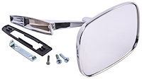 Manual Side View Mirror Fits Select 1968-1972 GM Cars, w/Divot-Style Pivot End and Rib on the Base [Right/Passenger Side]