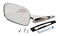 Manual Side View Mirror Fits Select 1968-1972 GM Cars, w/Rounded-Style Pivot End and Rib on the Base [Left/Driver Side]