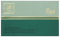 Owner's Manual for 1983 Buick Regal [Original Reprint]
