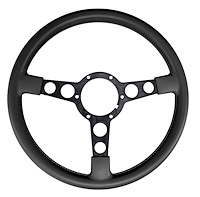 Formula Steering Wheel for 1970-1981 Pontiac Firebird Trans AM [Black 3-Spoke w/Black Grip]