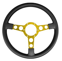 Formula Steering Wheel for 1970-1981 Pontiac Firebird Trans AM [Gold 3-Spoke w/Black Grip]